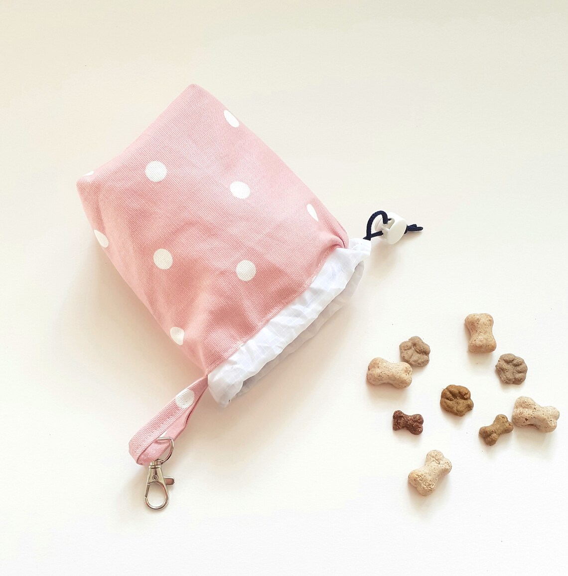 Pink dog treat bag pet treat pouch clip on dog training Etsy
