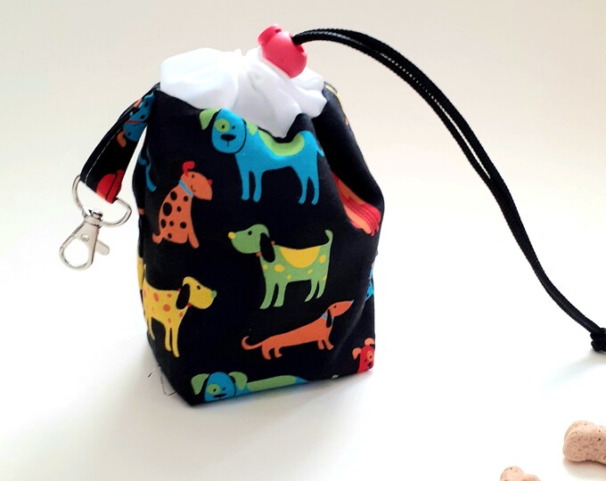 Dog Walking Bag, Black Dog Treat Pouch Bag, Dog Training Bag, Dog Poop