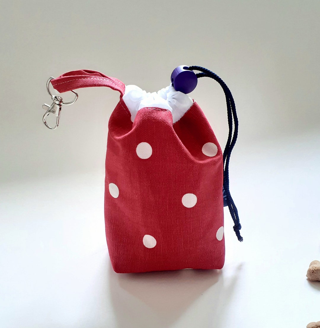 Dog Walking Bag, Red Dog Treat Pouch Bag, Dog Training Bag, Polka Dot