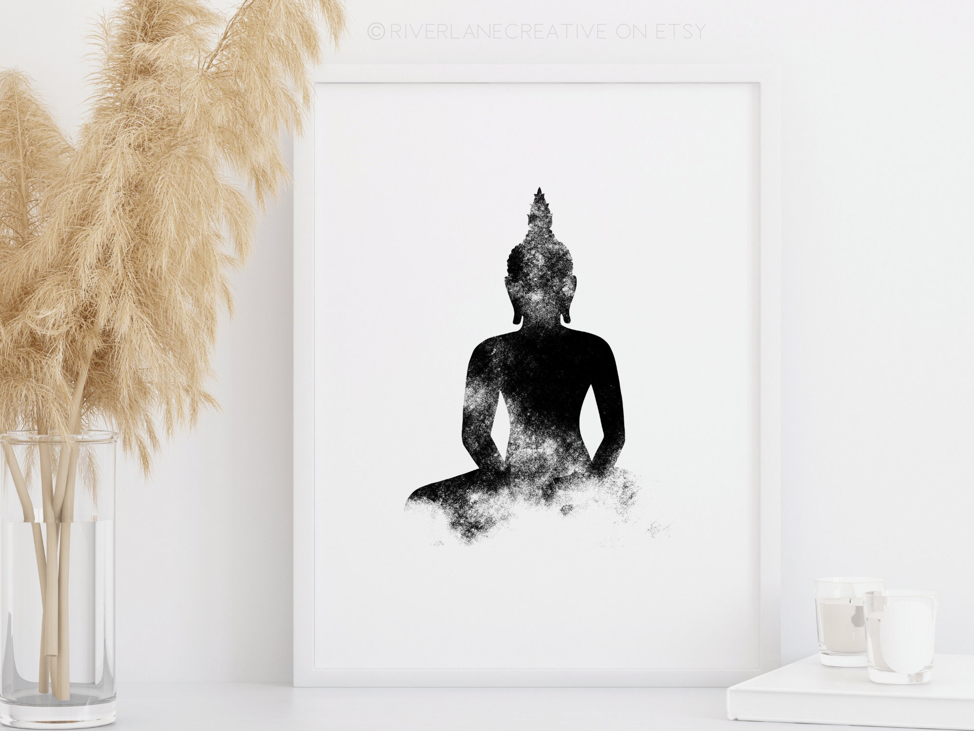 Black Buddha Wall Art Downloadable Buddha Print Etsy UK