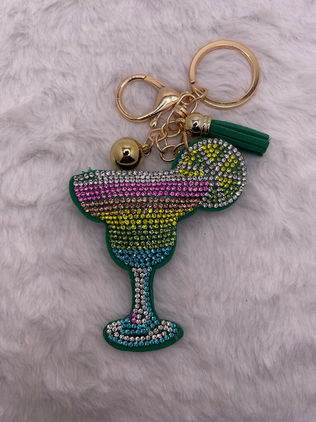 Martini Keychain Food Keychain Drink Keychain Rhinestone Etsy