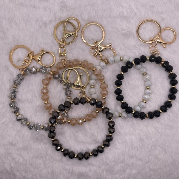 Glass Bead Keychain Etsy