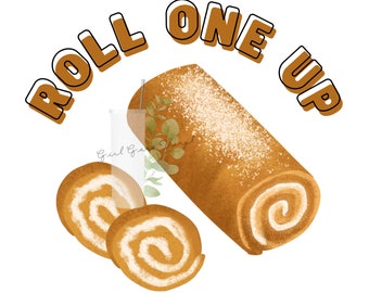 Roll One Up Pumpkin Roll PNG for Sublimation