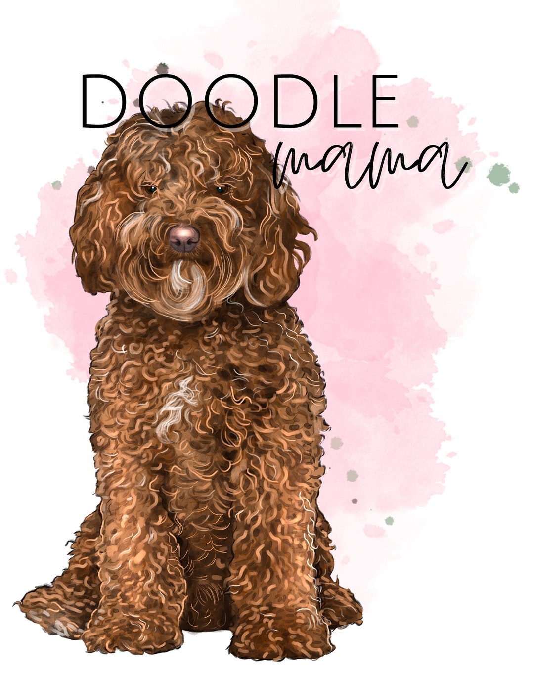 Golden Doodle Mama PNG Sublimation Tumbler Wrap Dog Watercolor - Etsy