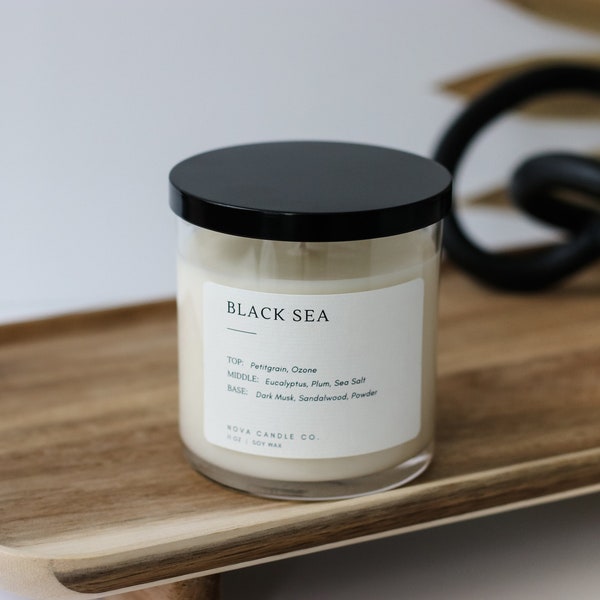 Soy Wax Candle | Hand Poured | Nova Candle Co. | Classic Glass Jar | Masculine Scents | Floral Scents | Fresh Scents