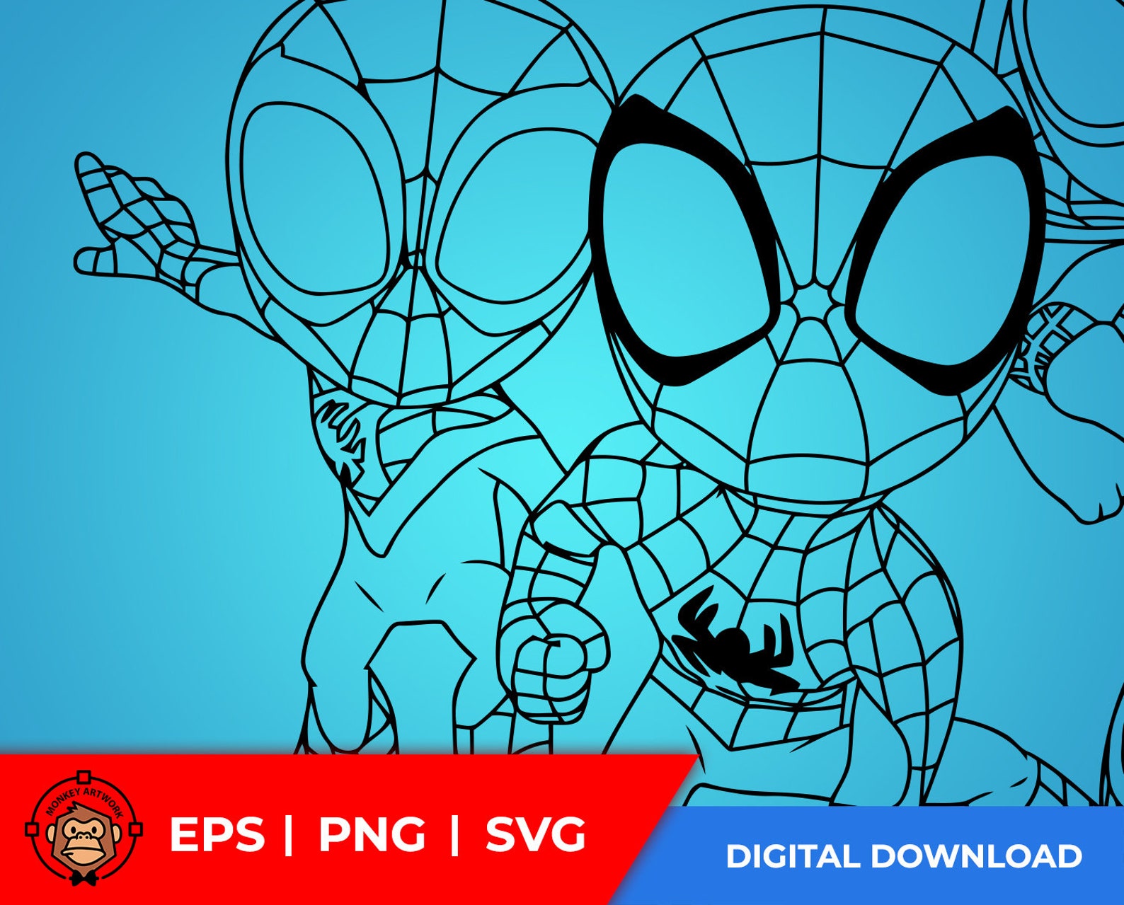 Cute Spidey and His Amazing Friends SVG EPS Cs10 PNG Digital - Etsy