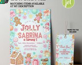 Editable Candyland Christmas Birthday Invitation: Gingerbread Party (Editable Template)