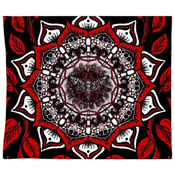Red black and white tapestry hotsell