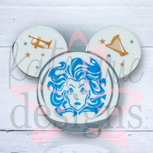 Character Inspired Mouse Head Badge Reel: Interchangeable Acrylic Topper