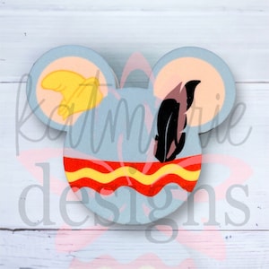 Floppy Eared Elefant, Charakter inspiriert, austauschbarer Mauskopf Abzeichen Reel / Toppers, Krankenschwester Geschenk, Lehrer Geschenk, CNA, EP, MA, medizinisch