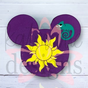 Rapunzel Mouse Head Badge Reel: Interchangeable Velcro Topper