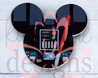 Badgehaspel Darth Vader-muishoofd: verwisselbare acryltopper