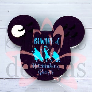 Hitchhiking Ghosts Mouse Head Badge Reel: Interchangeable Acrylic Topper