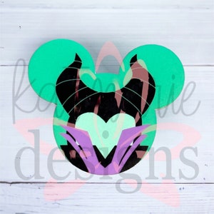 Maleficent Mouse Head Badge Reel: Interchangeable Acrylic Topper