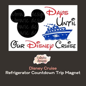 Countdown Magnet, Disney Cruise, Cruise Vacation, wipe off chalkboard, mouse head, 4x6 Metal Refrigerator Magnet, Chalk Marker INCLUDED
