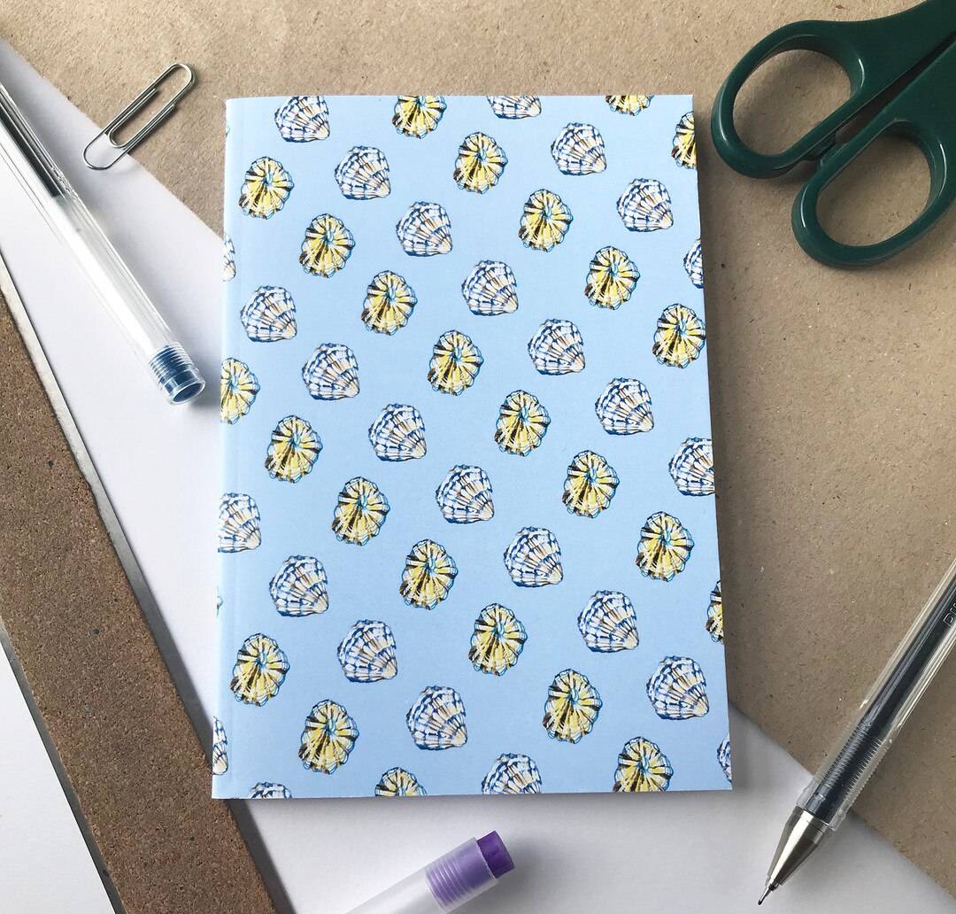 Shell Patterned Notebook Pocket Notebook Ideas Notepad A6 Etsy