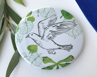 Bird Pocket Mirror - Illustrated pocket mirror, Stocking Filler, Bridesmaid gift, small handbag Mirror, Gifts for her, small presents