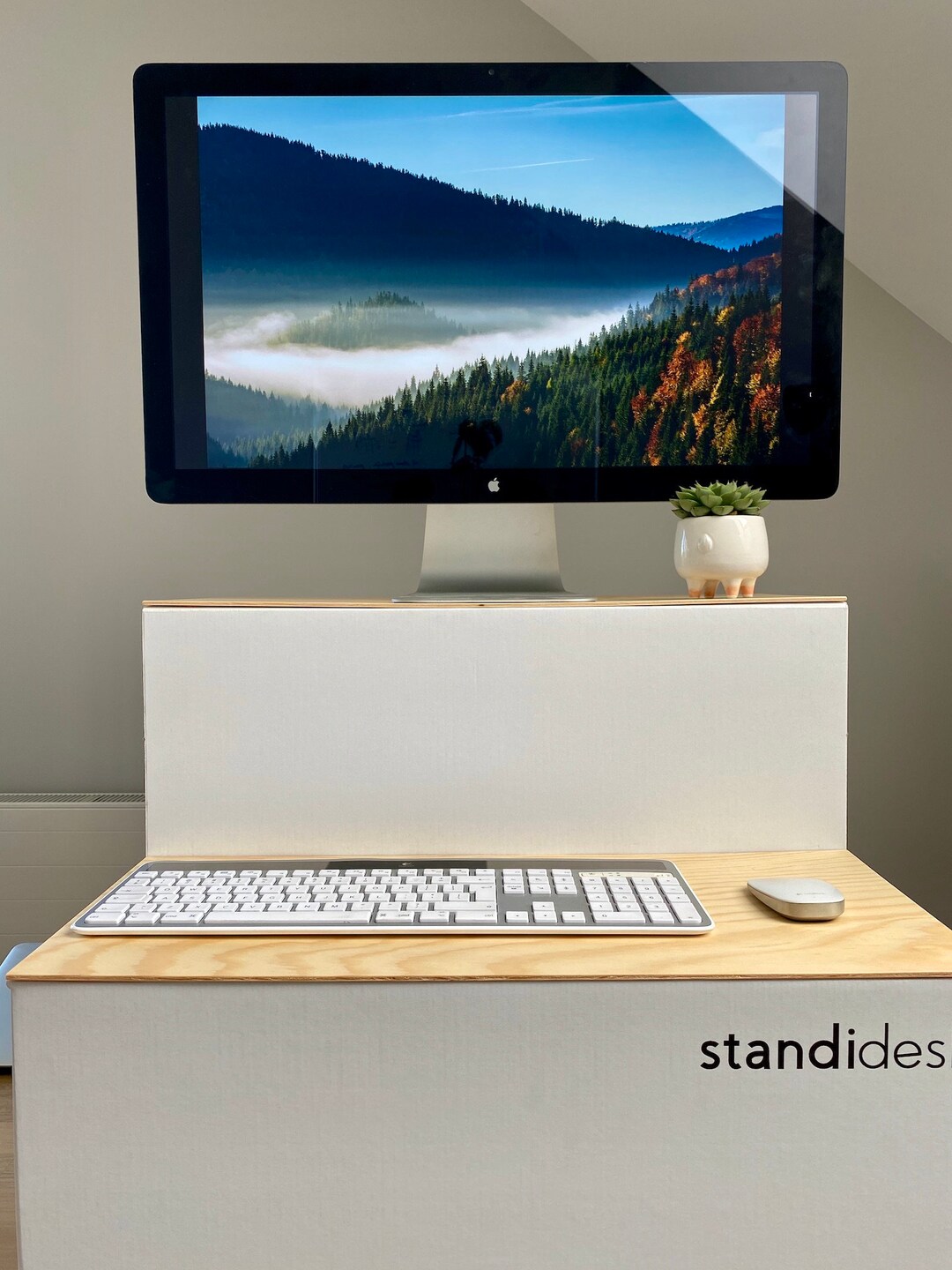 Active Stand Wooden Edition A Simple Standing Desk Converter Etsy