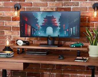 Oakdesk - Electric Adjustable Wooden Standing Desk With Premium American Walnut Tabletop