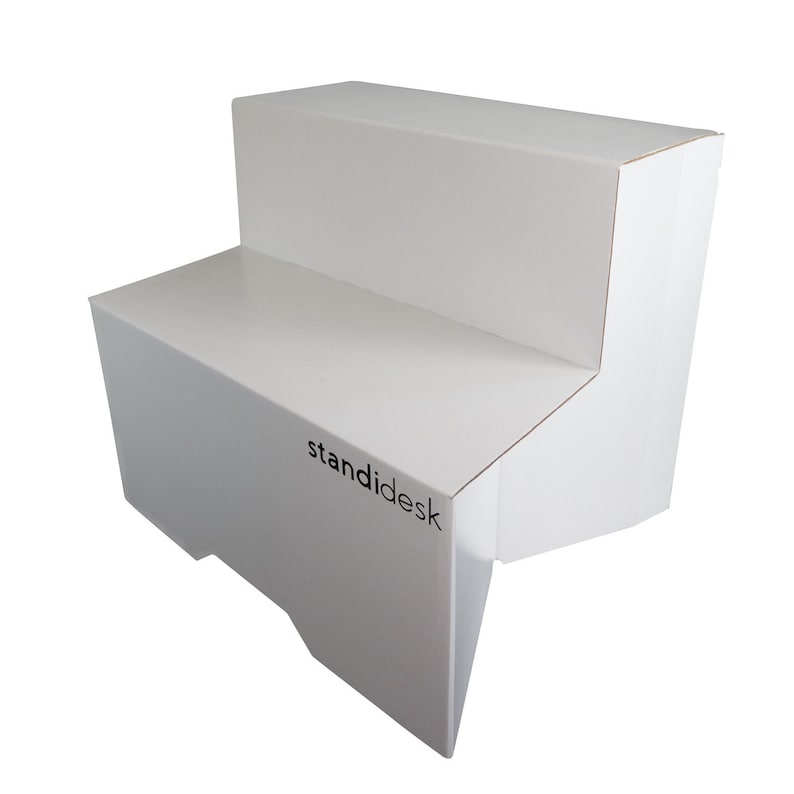 Active Stand: un sencillo convertidor de escritorio de pie: convierta su escritorio en un escritorio de pie fácilmente hecho de cartón resistente UE Blanco