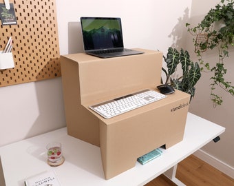 Active Stand Low - A Simple Standing Desk Converter - Convert Your Desk Into A Standing Desk Easily (Made of sturdy cardboard) EU