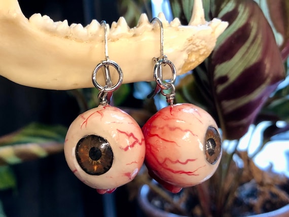 Eyeball Earrings Creepy Earrings Body 