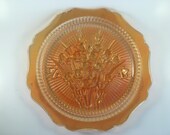Carnival Glass Jeanette Iris and Herringbone Plate Depression Glass