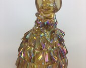 Fenton Amber Iridescent Carnival Glass Girl With Bonnet
