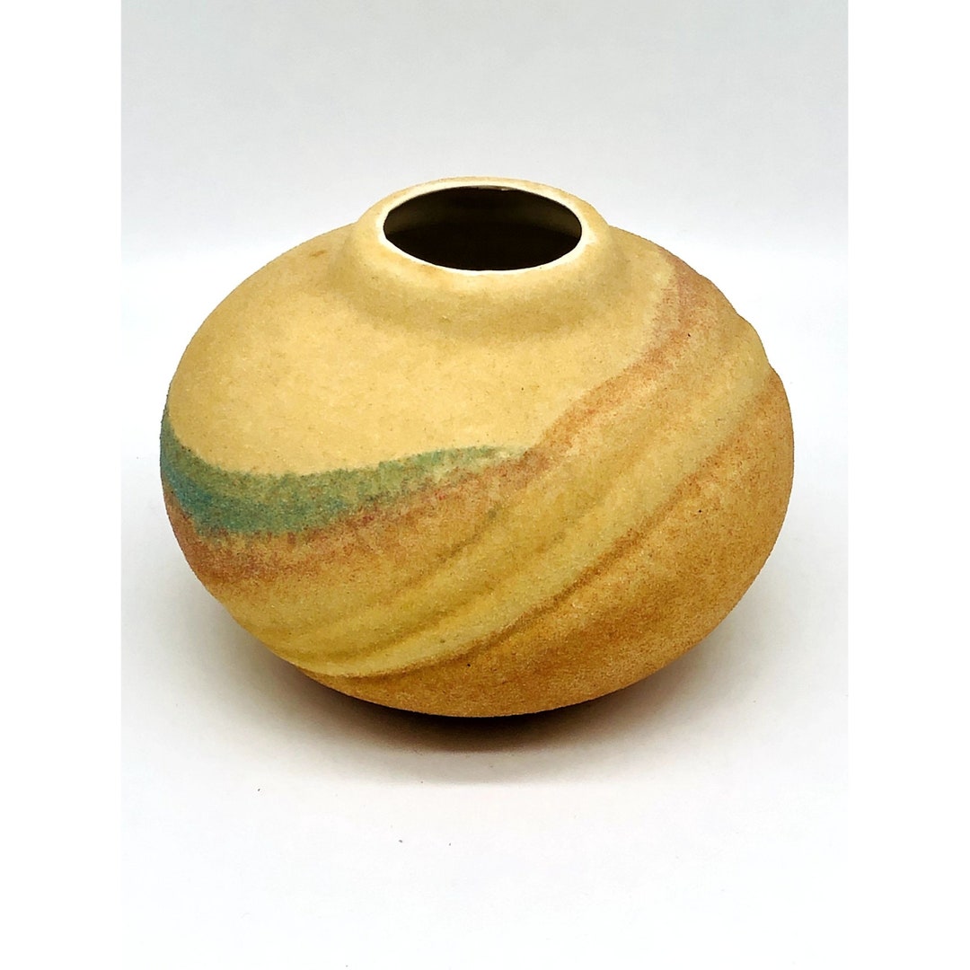 Native American Sand Art Vase, Vintage, Southwest Santa Fe Style Etsy