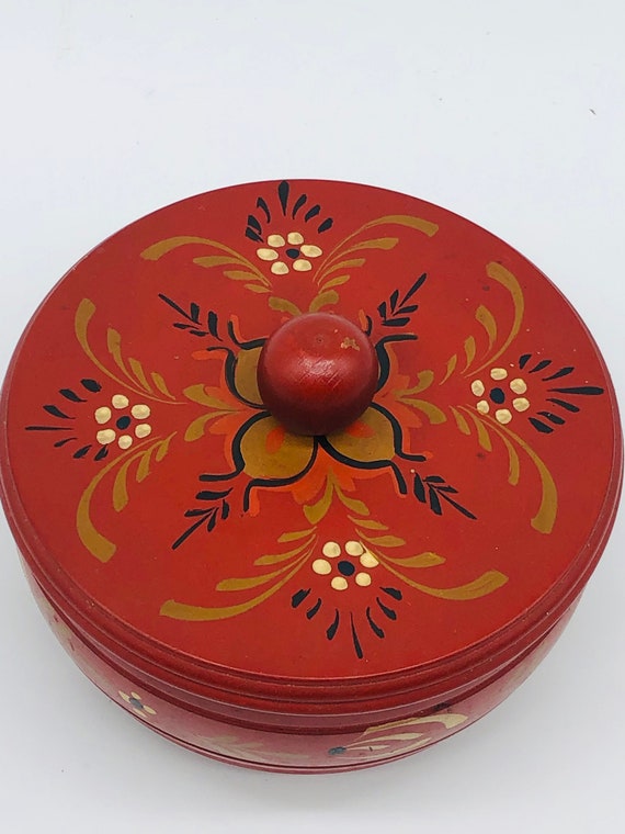 Painted Wood Trinket Box, Russian - image 4
