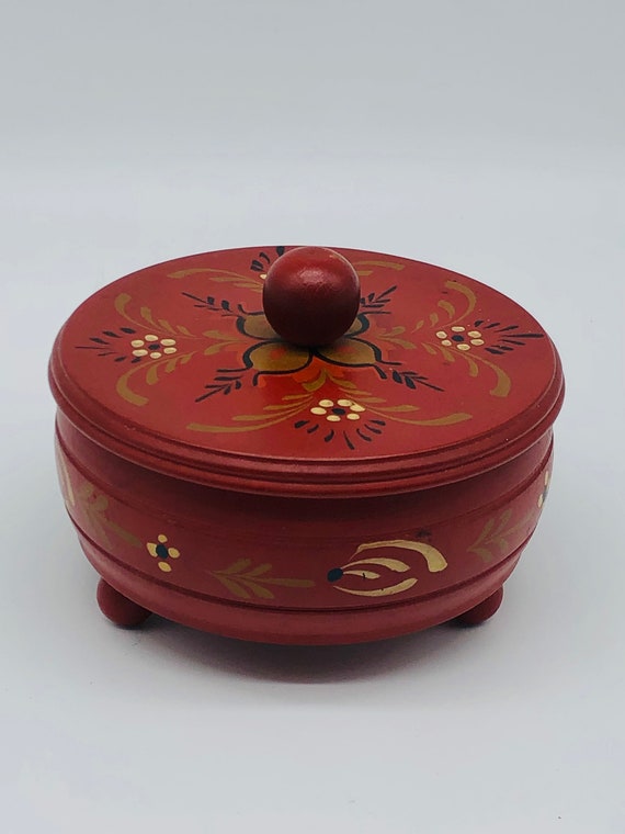 Painted Wood Trinket Box, Russian - image 1