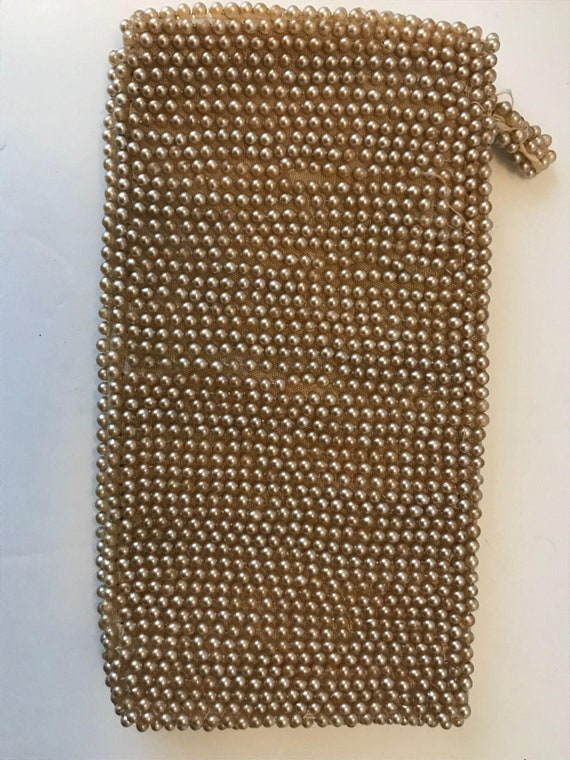 Vintage Faux Pearl Beaded Clutch Handbag, Mid Cen… - image 5