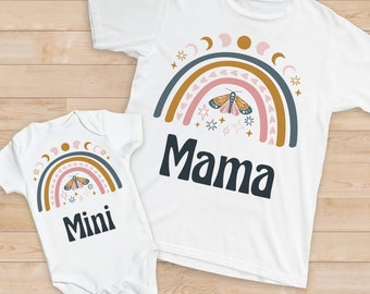 Boho Mama and Mini Mother and Daughter Set, Mom Baby Matching, Baby Announcement Gift, Matching Newborn