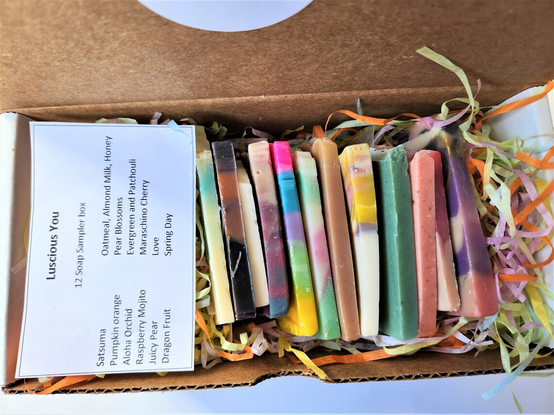 Sampler Pack 10 Samples of Handmade Soap, Sample Different Soaps Scents, Mixed Scents From