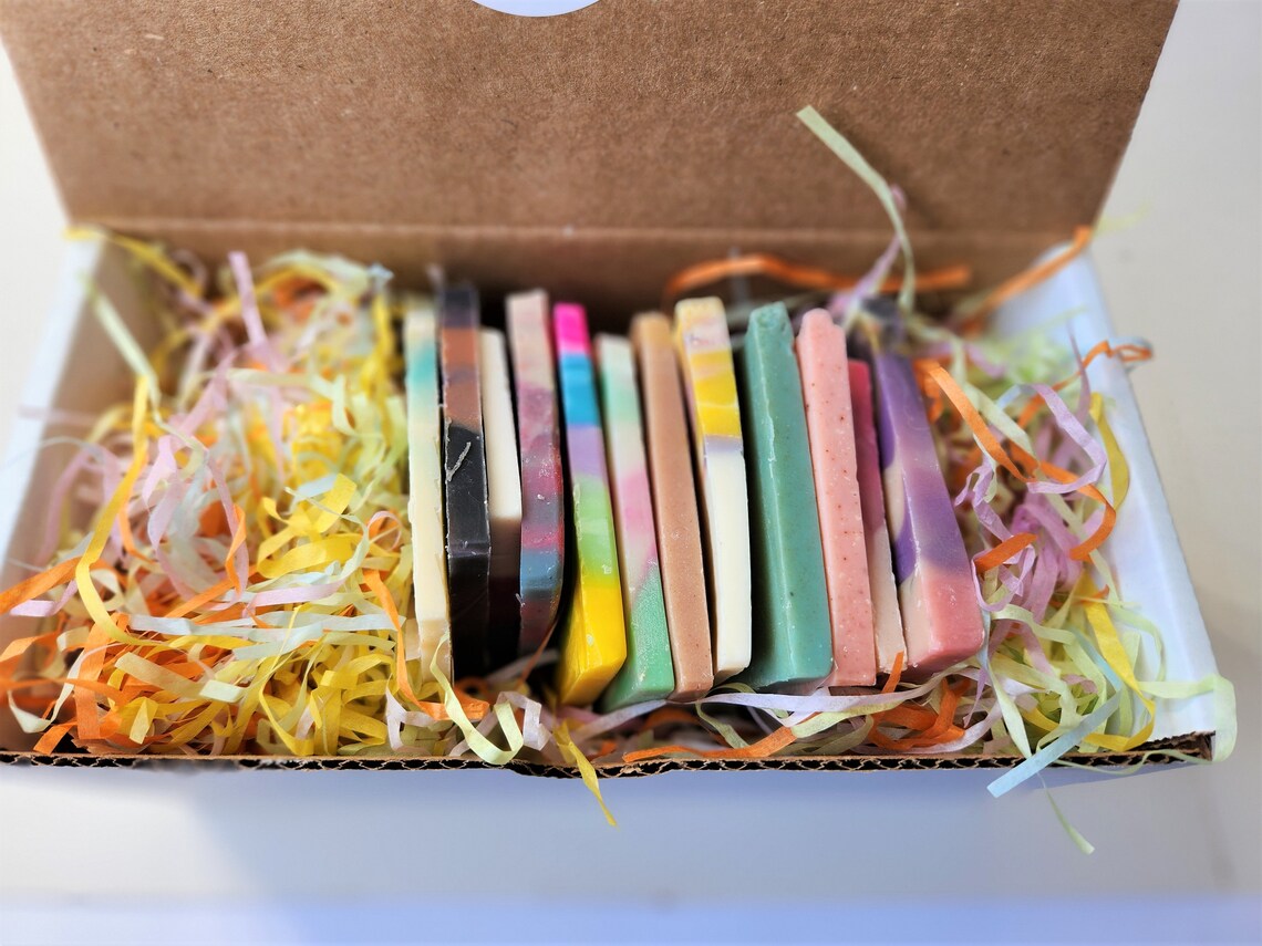 Sampler Pack 10 Samples of Handmade Soap, Sample Different Soaps Scents, Mixed Scents From