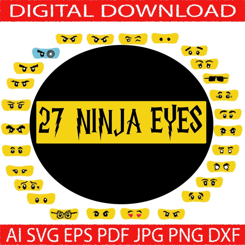 27 Ninja Eyes Bundle Printable Svg | Etsy