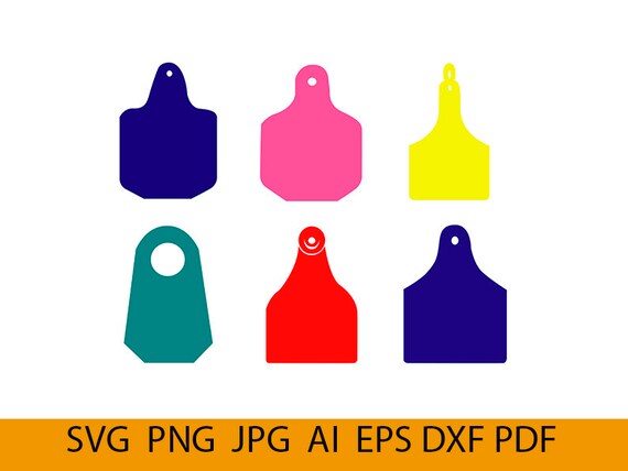 Download Free Cow Ear Tags For Digital Design Cut Files Cricut Etsy SVG Cut Files
