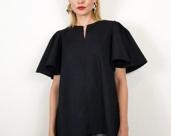 Flared SHIRT with short bell sleeves - Flared SHIRT with short bell sleeves