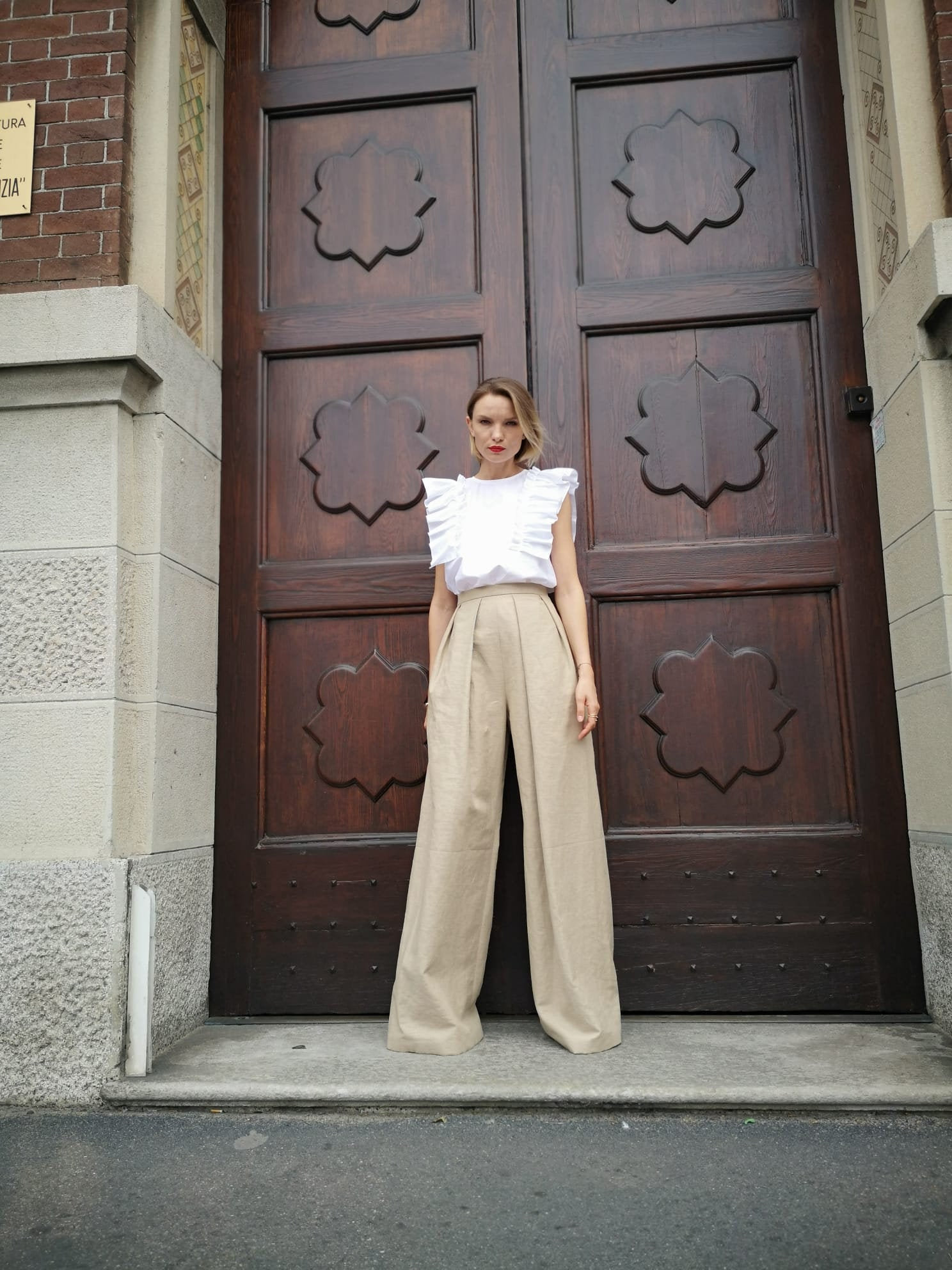 Pantaloni PALAZZO Pieghe Davanti/pantaloni Lino/pantaloni | Etsy