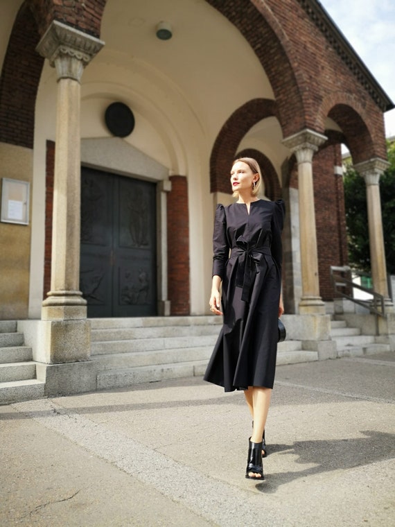 knee length dresses for ladies White Cotton Eyelet Puff Sleeve Midi Dress – FARM Rio main image 1