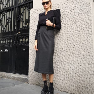 Longuette SKIRT in pure wool with front pleat/LONGUETTE SKIRT in pure wool with front pleat image 5