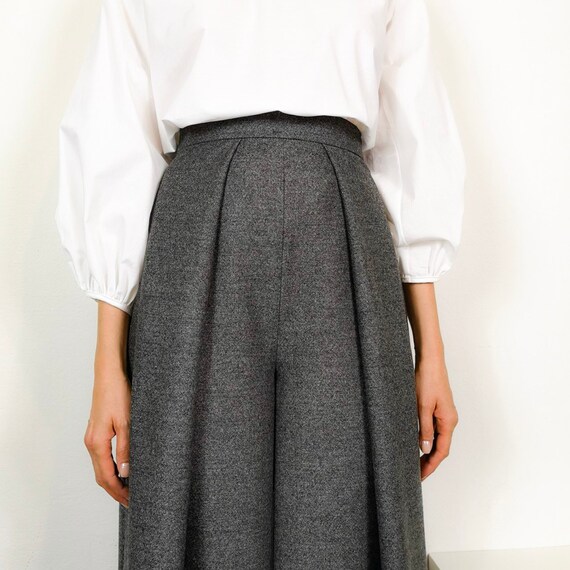 Pleated flared best sale trousers