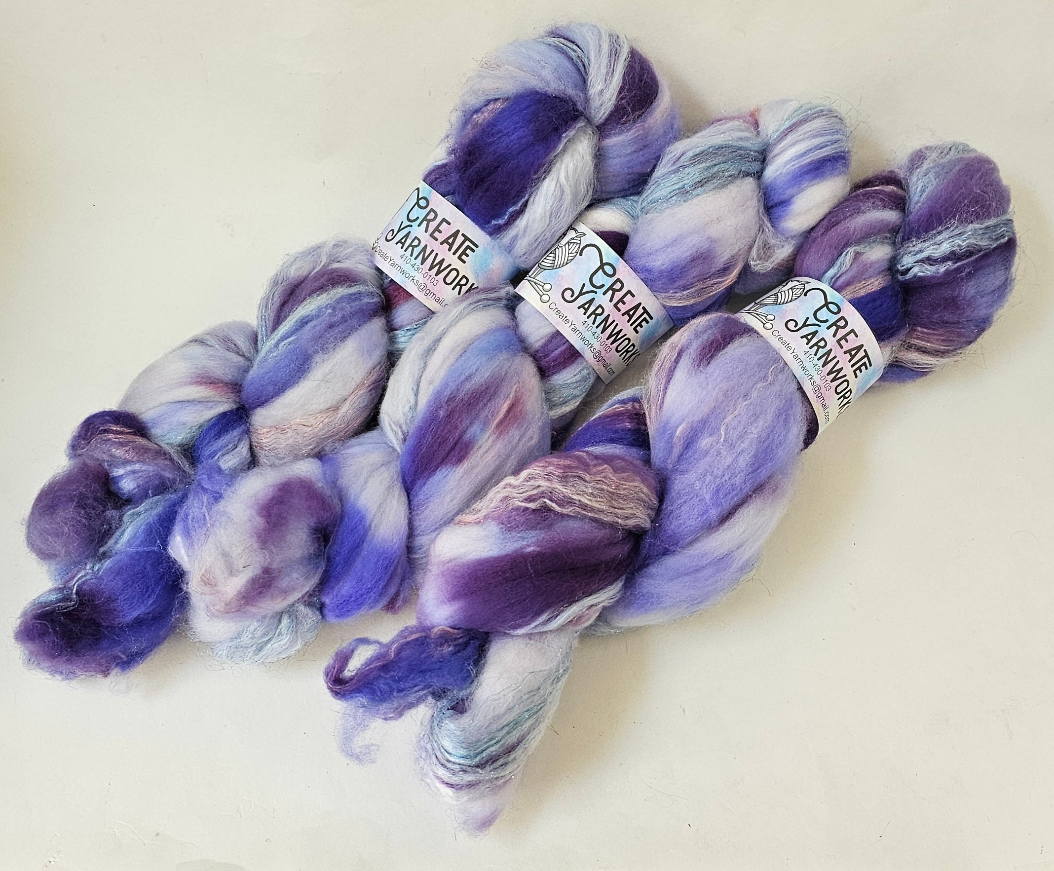Lavender in Superwash Merino & Stellina Blend 4oz braid
