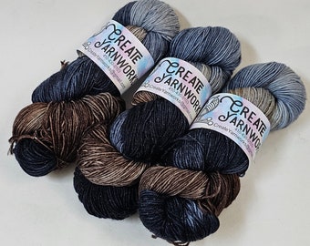 I Wanna Be a Cowboy in Gold Sparkle Superwash Merino Blend Fingering Weight Yarn