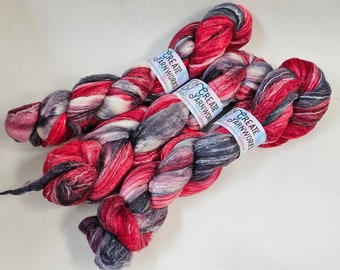 Crimson Slate in Merino/Milk Fiber 67/33 blend Top 4oz braid