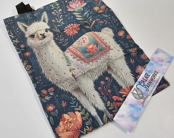 Alpaca Large Project Bag - Tote with Handles Llama