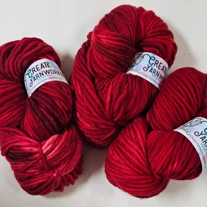 Ragin&#39; Red in 100% Merino Super Bulky Yarn