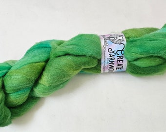 Seaglass in Polwarth/Tussah Silk 67/33 custom blend Top 4oz braid
