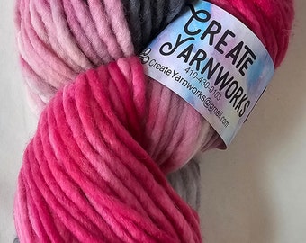 Pink n Grey in 100% Superwash Merino Super Bulky Yarn