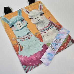 2 More Fancy Alpaca Large Project Bag - Tote with Handles Llama